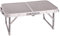 Mesa Plegable de Camping Portátil - Diseño Maletín Con Doble Cierre de Seguridad y Asa de Transporte - Para Playa y Picnic - Acero y MDF, Gris, Pequeña, Ligera y Fácil de Transportar