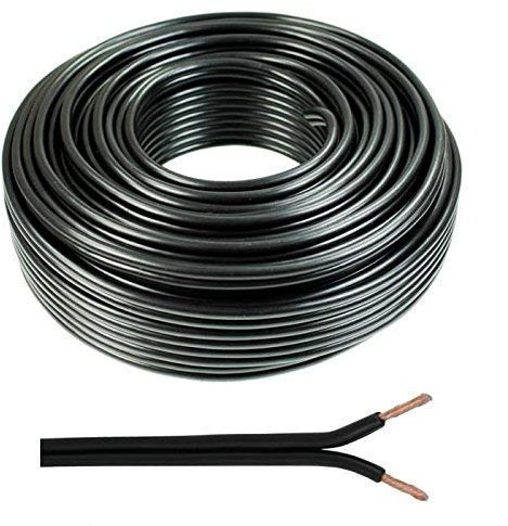2 x 0.50mm Speaker Cable Wire4U® Figure 8, Quality, 50 Strands Wire In 10 20 50 100 Metres (50 metres, Black)