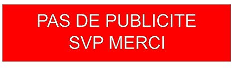 Gravure Discount - Plaque PVC publicitaire - Rouge - 100x25 mm - Minimaliste - Boite Aux Lettres - PVC - PAS DE PUBLICITE SVP MERCI