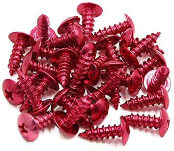 sourcingmap 30pcs 5mm Red Motorcycle Cross Head Self Tapping Bolts Bumper Screws