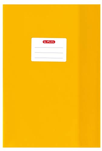 Herlitz Heftumschläge/Hefthüllen Din A4 / Baststruktur (Gelb, 5er Pack | A4)