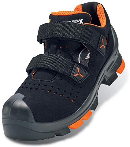 Uvex 2 Arbeitsschuhe - Sicherheitssandalen S1 P SRC ESD - Orange-Schwarz - Weite 14 / Extra Breit, Größe:47