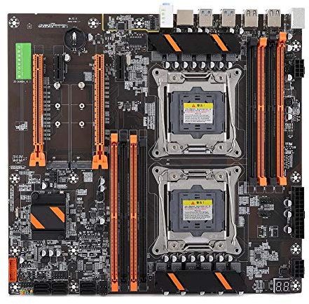 ASHATA Placa Base de computadora, Placa Base de Escritorio de Doble zócalo de Alto Rendimiento 2011-3 Pin DDR4 para Studio Computer Game Simulator E5CPU
