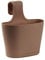 ENGELLAND 1 x Blumentopf zum Auf-Hängen, Geländertopf, Braun, Hängetopf, Balkon-Kasten, oval, Übertopf, Pflanzkasten, mit Wasserspeicher/Wasserauffangschale, 2,8 Liter