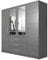 Drehtürenschrank Bado 4D, Kleiderschrank mit Spiegel, Schubladen und Spiegeltüren, Elegantes Schlafzimmer Schrank, Jugendzimmer (Graphit)