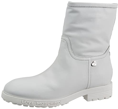 Love Moschino precollezione Primavera Estate 2022, Stivali alla Moda Donna, Bianco, 38 EU