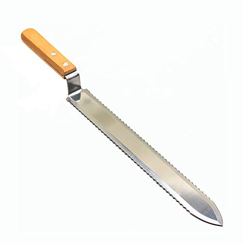 Entdeckelungsmesser, Imkerei Honigmesser, Honigmesser Extraktor, Edelstahl Honig Entdeckelungsschaber mit Holzgriff, Ultradünner 280mm Honigschleuder Honigschaber Extraktor Geschenk für Imker