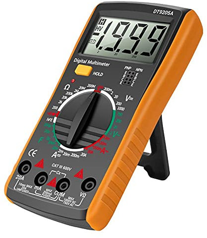 Multimetro digitale, DT-9205A Multimetro portatile AC/DC Volt Amp Meter Tester di capacità con display LCD