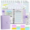 A6 Geld organizer Budget Binder Budgetplaner-Kit, mit Geldumschlägen, Budgetminen, umschlagmethode sparen, passenden Aufklebern und Etikett, 7,4x5,71 (Harphia, NPNB-140F-A6-Purple)