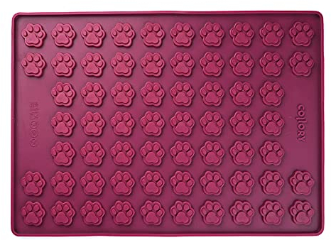 Collory Medium Pfoten (3cm) Silikon Backmatte, Hunde Tatzen, Backform für DIY Hundekekse und Leckerlis, Knochenbackform, Pralinenform, Schokoladenform, Antihaftend und Lebensmittelecht (BPA-Frei)
