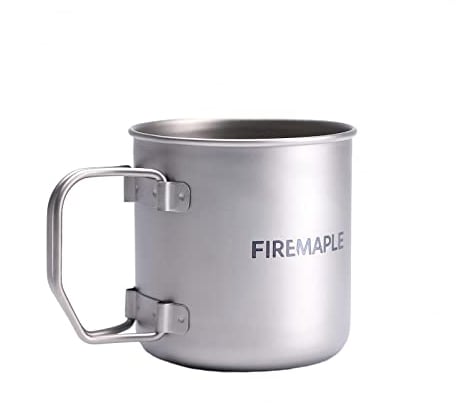 Fire-Maple Tazza in Titanio da Campeggio e Viaggio con Maniglia Pieghevole Ultra Leggero Portatile 300ml Acqua Tazza