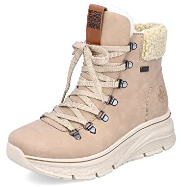 Rieker Donna Stivali 48034, Signora Stivali Invernali,Soletta Removibile,Idrorepellente,riekerTEX,Stivali Allacciati,Tex,Marrone (Braun / 20),40 EU / 6.5 UK