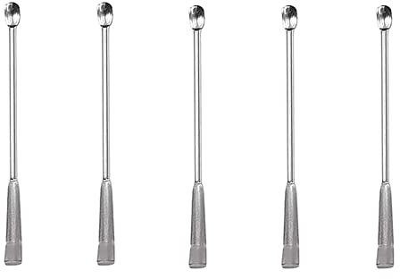 Micro Lab Sampling Reagent Cuillère, 5PCS 10cm 2 en 1 Lab Cuillère Spatule Métal Laboratoire Double Tête Mélange Spatule Pour Poudres, Gel Cap, Fournitures De Laboratoire