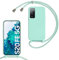 MBSLFY Lanyard Case for Samsung Galaxy S20 FE 5G, Liquid Silicone Protective Phone Case with Strap Adjustable Neck Cord Necklace Soft Cover for Samsung Galaxy S20 FE 5G, Mint green