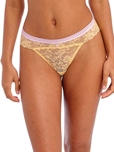 Freya Women's Offbeat Brazilian Bikini Style Underwear, Lemon Fizz, L