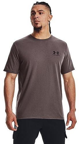 Under Armour Men's Sportstyle Left Chest Short Sleeve T-Shirt, (057) Ash Taupe / / Black, XS