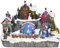 HOMCOM Weihnachtsdorf Tischdeko mit LED-Leuchtung Weihnachtsdeko Schlittschuhbahn Motiv mit beweglichen Kinder Weihnachten Village Winterlandschaft 32 x 25,5 x 24 cm