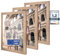 CABBEL set de 3 marcos 30x40 cm Marco de madera MDF con cristal acrílico inastillable, ideal para pósters, retratos en color moca claro