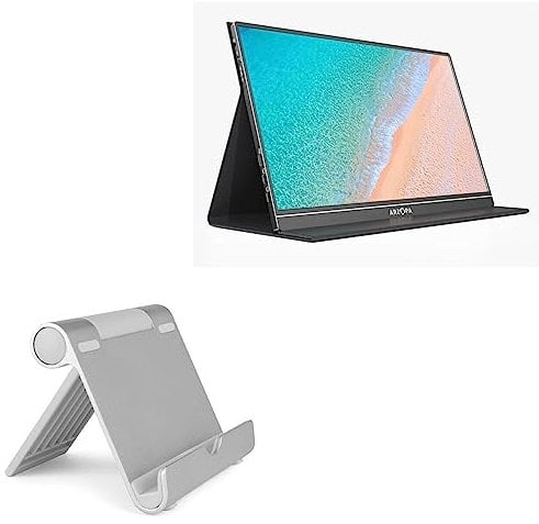 BoxWave Stand and Mount Compatible with ARZOPA Portable Monitor S1 Table (15.6 in) - VersaView Aluminum Stand, Portable, Multi Angle Viewing Sturdy