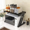 HUOLE Supporto Mensola Ripiano della Cucina del Forno 2 Livelli Supporto per forno a microonde a 2 ripiani Mensola angolare da cucina Ripiano per Organizer da Cucina Portaspezie (nero)