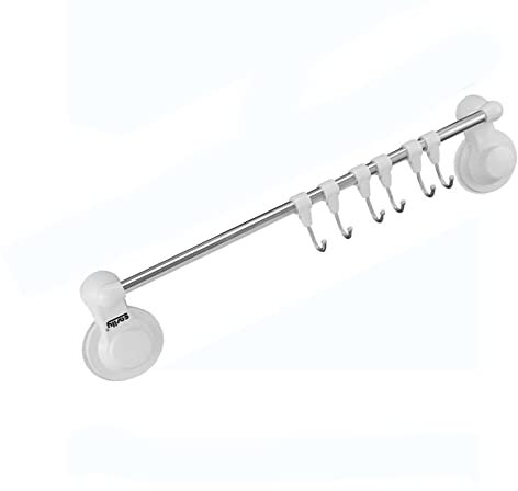 Vetrineinrete® Appendino con ventosa con 6 ganci per bagno e cucina porta utensili asciugamani organizer da muro