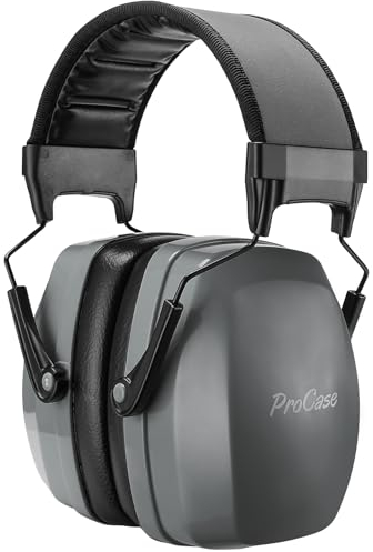 ProCase Gehörschutz Ohrenschützer Lärmschutz Kopfhörer Schallschutz Safety Ear Muffs NRR 30dB Hörschutz Ohrenschutz Kapselgehörschutz für Schießsport Bau Holzarbeiten -Grau