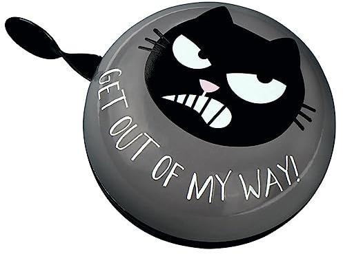 moses. Ed, The Cat Fahrradklingel, Fahrradschelle Ø 8cm für den Lenker, Fahrradglocke für Erwachsene, Mit Katzendesign, Einfache Montage mit Verstellbarer Befestigung (Ø 2 – 2,5 cm) (Kater)