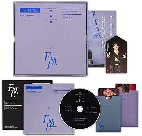 SEVENTEEN - 10. Minialbum [FML] (Deluxe Ver.) Outbox + Fotobuch + Lyric Book + CD-R + Fotokarte + Team-Fotokarte + Papieretikett + gefaltetes Poster + Badges mit 2 Pinknöpfen + 4 zusätzliche Fotokart