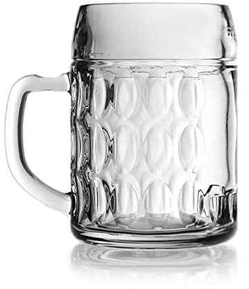 Hyper Mart Classic Glass Beer Mugs Various Pub Bar Style Tankards Stein Glasses - Set of 2 (Stubby - One Pint)