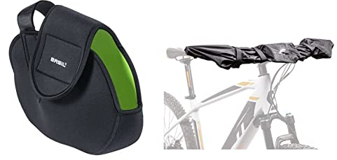 Basil Unisex – Erwachsene Schutz-2085900059 Schutz, Schwarz, Einheitsgröße & FISCHER 50382 Schutzhülle für E-Bike Display und Lenker-Schutz, Polyester, schwarz,für Lenker bis 80 cm Länge