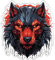Samunshi Wolf Aufkleber Autoaufkleber für Motorrad Fahrrad Roller oder Auto Sticker Fahrrad MTB Mountainbike Rennrad Grunge Schwarz Rot Graffiti (46x50cm Wolf)