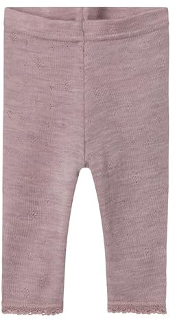 Name IT Baby - Mädchen Nbfwang Wool Needle Solid Noos Leggings, Lila, 56 EU
