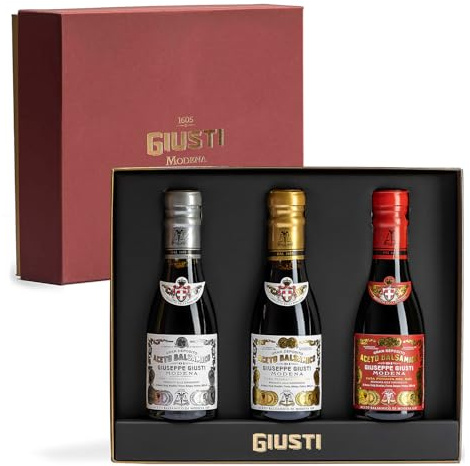 Giusti - Geschenk-Box Balsamico-Essig aus Modena 1 Silbermedaille, 2 und 3 Goldmedaillen - 3x100ml