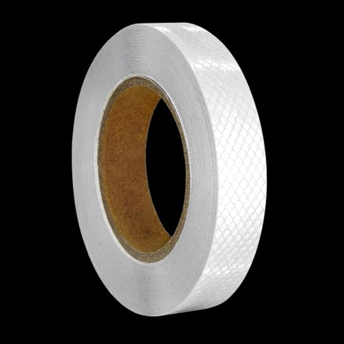TONAUP Reflektierendes Klebeband, 23m x 2.5cm Wasserdicht Reflektorband Selbstklebend Warnklebeband, Weiß Intensität Reflektorbänder Aufkleber Reflektierend für Fahrrad, Fahrzeuge, Autos