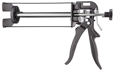 VERLINGER Kartuschenpresse Mörtelspritze Kartuschenpistole Auspresspistole Für Chemischen Anker, Injektionsmörtel Schubverhältnis 26:1 490 ml, Aluminium Stahl Metall Schwarz Pro