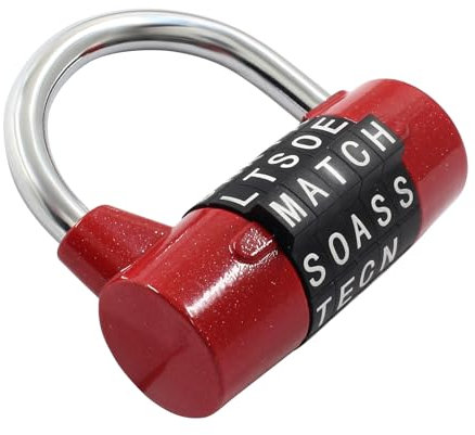 Coufce Candado de combinación de letras, casillero de gimnasio, candado de seguridad, casillero deportivo, impermeable, candado de combinación maestra, candado de combinación principal (rojo)