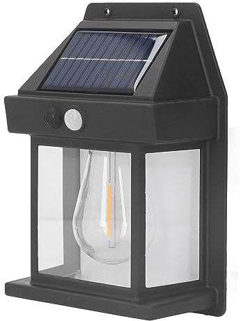Yunir Solarleuchten für den Außenbereich, Wasserdichte Lampe mit IP65, LED-Außenwandleuchten aus Wolfram, Solar-Verandaleuchten für den Außenbereich mit Drei Lichtmodi für Geländer,