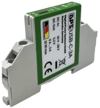 DPS - Hutschienen Netzteil 5v 3A 15W USB-C 10V-28V | 5,2V DC DC USB C Step Down Stromversorgung für Smart Home, Smart Meter, Tablet, Pi
