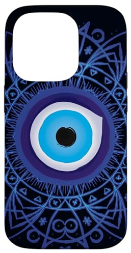 Hülle für iPhone 14 Pro Böses Auge Blaues Mandala Nazar Schutz Spiritual Evil Eye