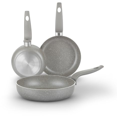 KASANOVA Set pentole per piani cottura tradizionali, set di pentole antiaderente, Batteria di Pentole, cottura salutare, rapida e uniforme. Made in Italy (3 pezzi)