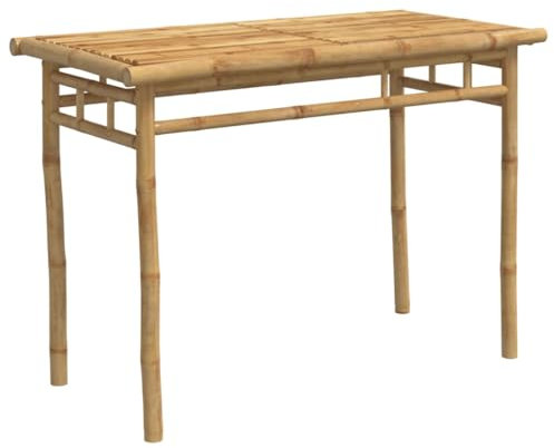 SDWEHO7 Gartentisch Balkontisch Wetterfest Bambus Garten Balkon Esstisch, 110x55x75 cm
