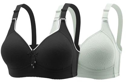 Generico Reggiseno Fascia Imbottito Reggiseno in Silicone Reggiseni da Donna Reggiseni con Ferretto a Copertura Totale Reggiseno Taglie Forti Senza Anello in Reggiseno Fascia Imbottito (Green, A)