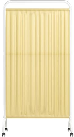 HBALDTEDC Medizinischer Sichtschutz, Mobiler medizinischer Sichtschutz-Raumteiler, stehende Türtrennwand, klappbarer Eisenrahmen, Blauer Nylon-Seidenstoff(Beige,1 Panel)