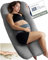 Traumreiter Seitenschläferkissen Visco XL langes Wendekissen Memory Foam [orthopädisch] + Watte Seite | Schwangerschaftskissen zum Schlafen, Stillkissen Kissen, Komfortkissen mit Bezug Grau Eco
