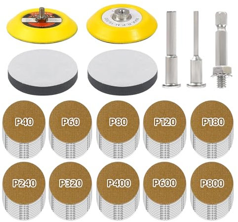 Discos de lijado dorados con gancho y bucle, lijadora de papel de lija para taladro, accesorios de pulido para carpintería