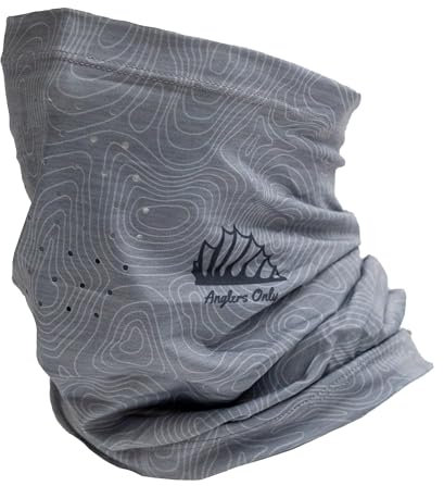 Anglers Only Fin Up UPF50+ Cooling Neck Gaiter - Multifunctional Bandana Scarf with Sun Protection for Fishing (Location X)