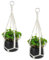 Xindojuz 2 PCS Macrame Plant Hangers Indoor, Hanging Plant Holder Plant Hangers No Tassels Long Crochet Boho Hanging Planters for Indoor Outdoor Plants Hanging Macrame Pot Holder (50 cm, White)