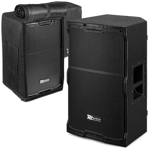 Power Dynamics PDY212A 12 Active PA Speakers Pair with Covers – 700W Bi-Amplified Powered Speaker Package, DSP, Bluetooth, XLR & Mic Inputs, Active DJ Set for Live Sound & Events