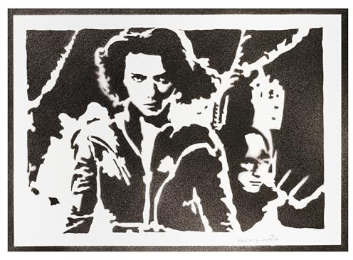 moreno-mata Echtes Handgemachtes Graffiti Black Widow Scarlett Johansson The Avengers Film Aesthetic Poster Bilder Plakat Handmade Deko Wandbilder Wanddeko Geschenke für Männer und Frauen