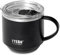 Klaraber Insulated Coffee Mug, Thermal Mug with Handle, Insulated Camping Mug with Lid, Double Walled Stainless Steel Beer Mug, Spill Proof, Reusable, 330ml /11 oz (Black)